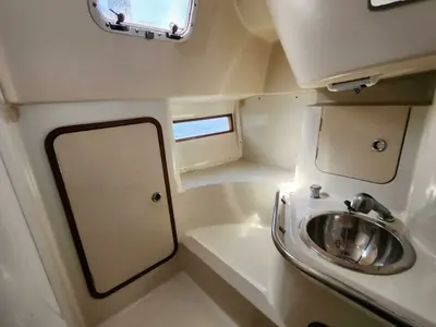 Head on Orion X, a Beneteau Oceanis 370 sailboat at Volos, Greece