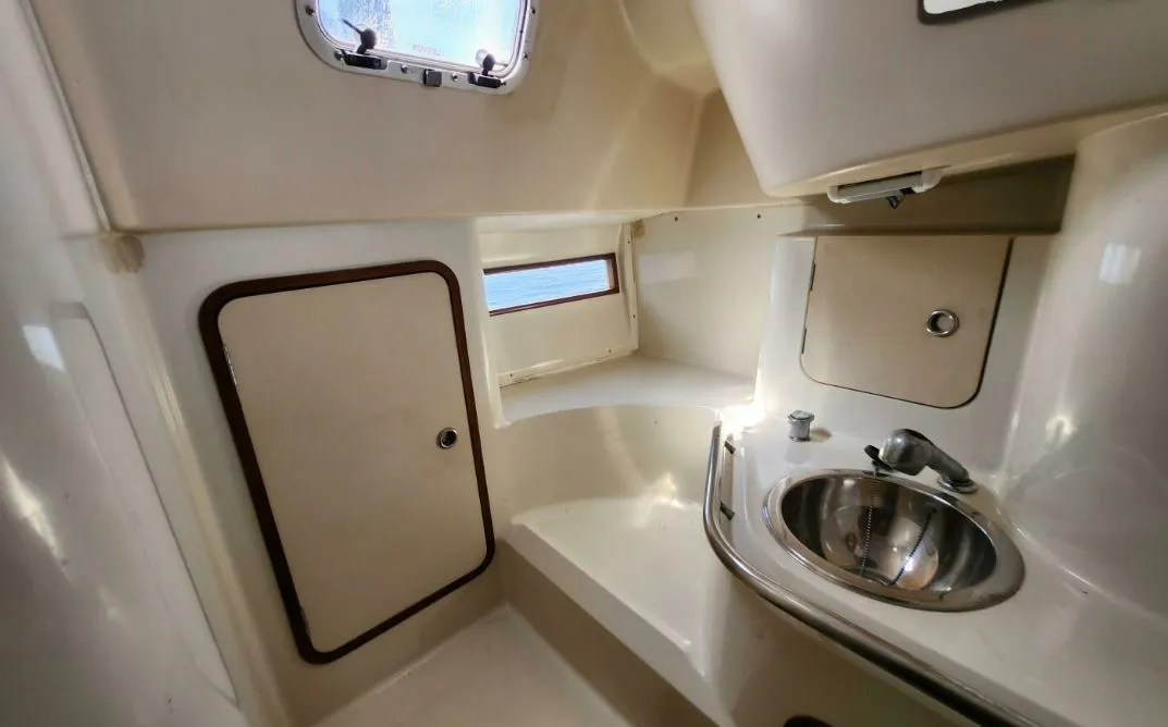 Head on Orion X, a Beneteau Oceanis 370 sailboat at Volos, Greece