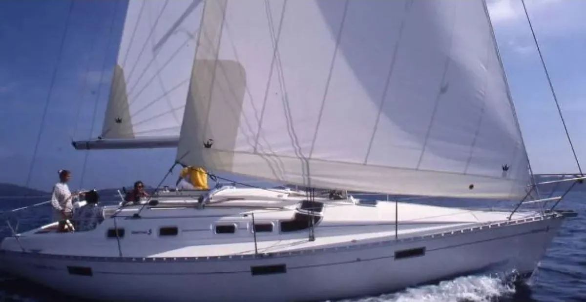 Exterior view of Orion X, a Beneteau Oceanis 370 sailboat at Volos, Greece