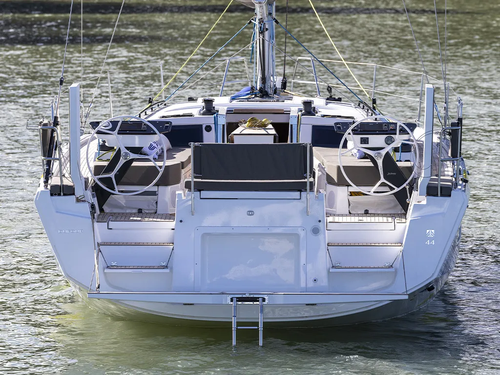 Exterior view of Estela, a Dufour 44 sailboat at es Jonquet, Spain