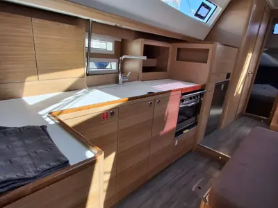 Galley of Sokol, a Elan Impression 45.1 sailboat at Grad Šibenik, Croatia