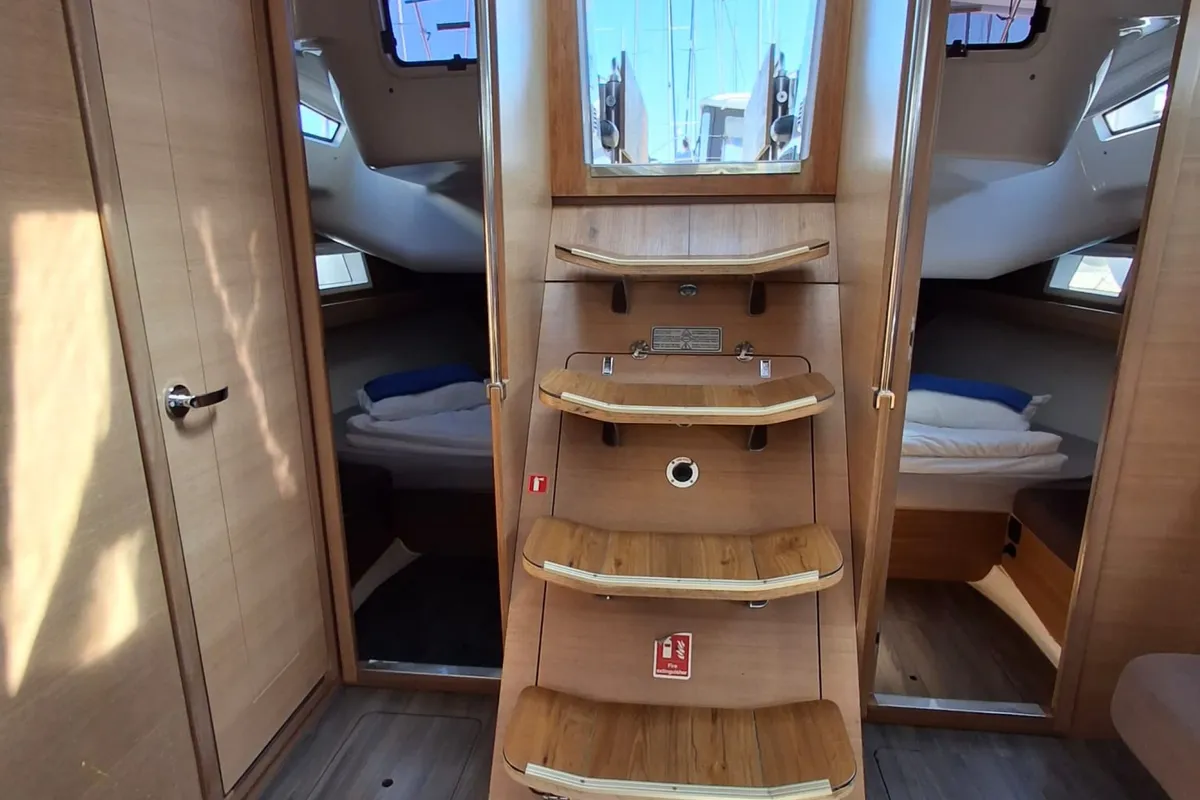 Salon of Sokol, a Elan Impression 45.1 sailboat at Grad Šibenik, Croatia