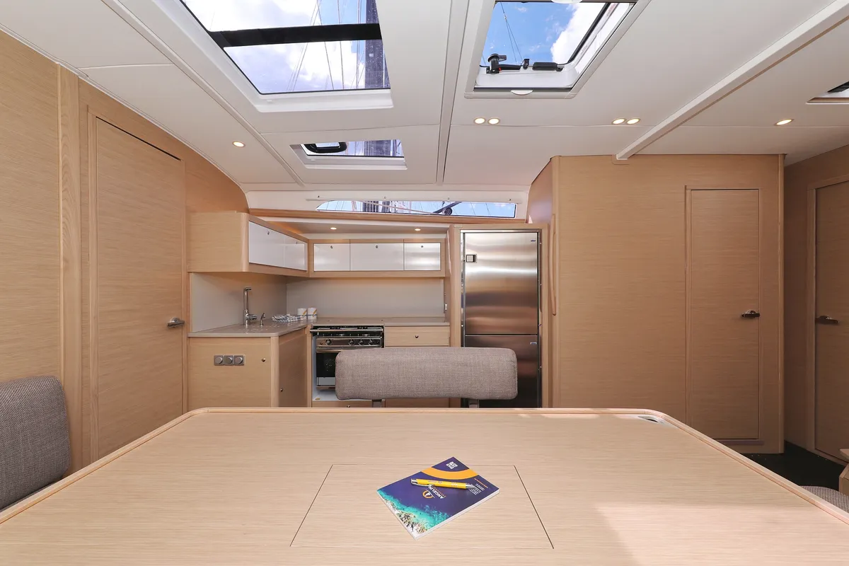 Salon of Fantasea, a Dufour 470 sailboat at Grad Vodice, Croatia