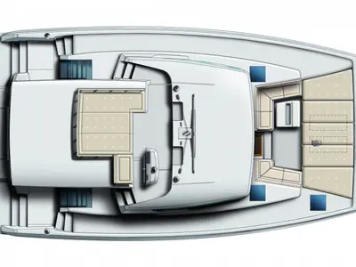 Cabin on CattyShack, a Bali 4.8 catamaran at Parham Town, British Virgin Islands