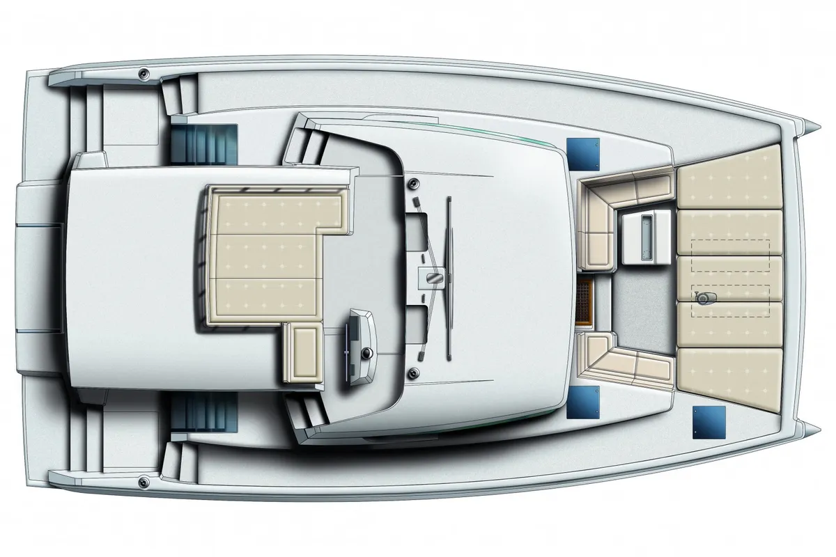 Cabin on CattyShack, a Bali 4.8 catamaran at Parham Town, British Virgin Islands