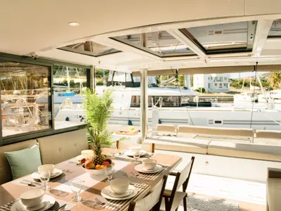 Galley of CattyShack, a Bali 4.8 catamaran at Parham Town, British Virgin Islands