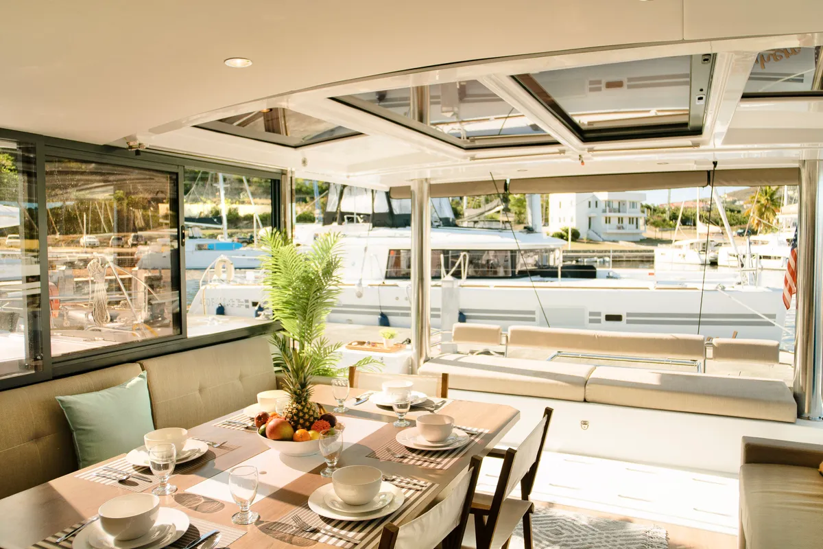 Galley of CattyShack, a Bali 4.8 catamaran at Parham Town, British Virgin Islands