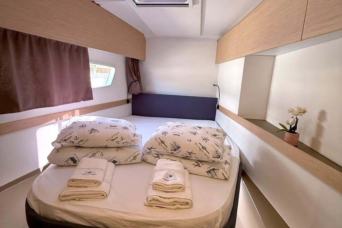 Head on Ocean Allure, a Fountaine Pajot Astrea 42 catamaran at Kaštela, Croatia