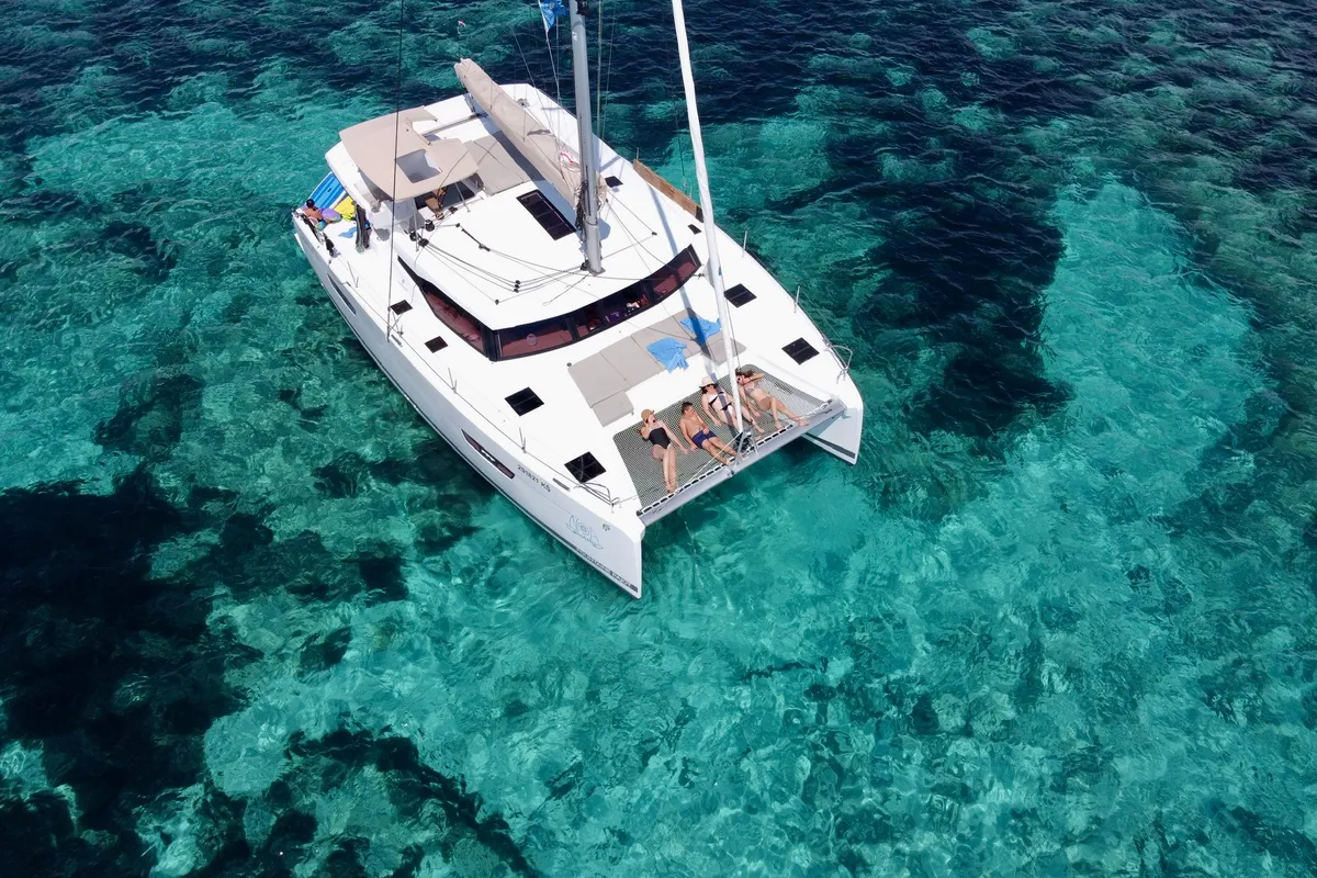 Exterior view of Ocean Allure, a Fountaine Pajot Astrea 42 catamaran at Kaštela, Croatia