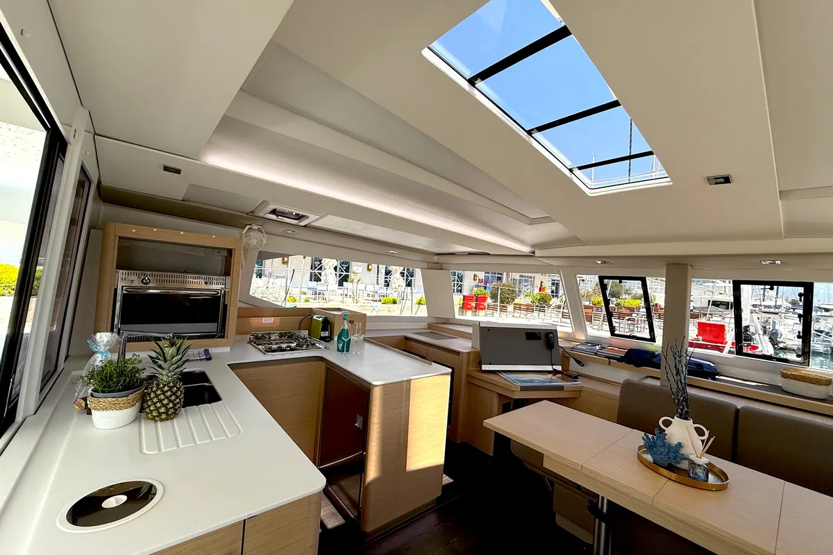 Galley of Ocean Allure, a Fountaine Pajot Astrea 42 catamaran at Kaštela, Croatia