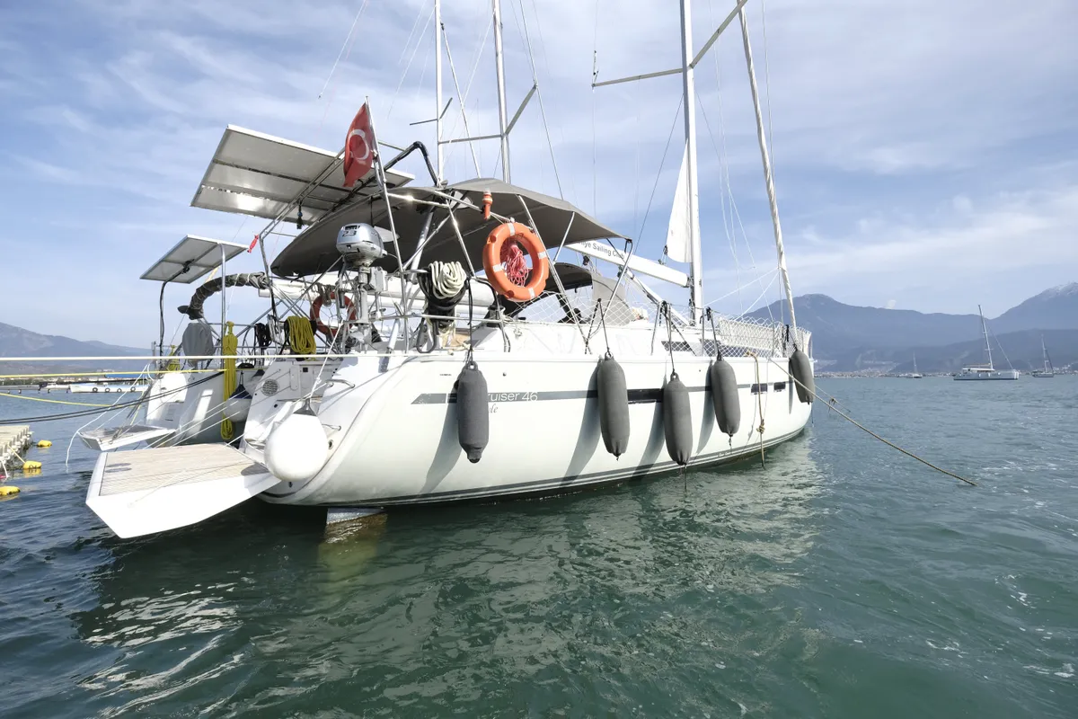 Galley of Marlin, a Bavaria Cruiser 46 Style sailboat at Fethiye, Turkey