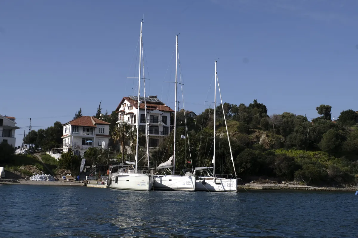 Exterior view of Marlin, a Bavaria Cruiser 46 Style sailboat at Fethiye, Turkey