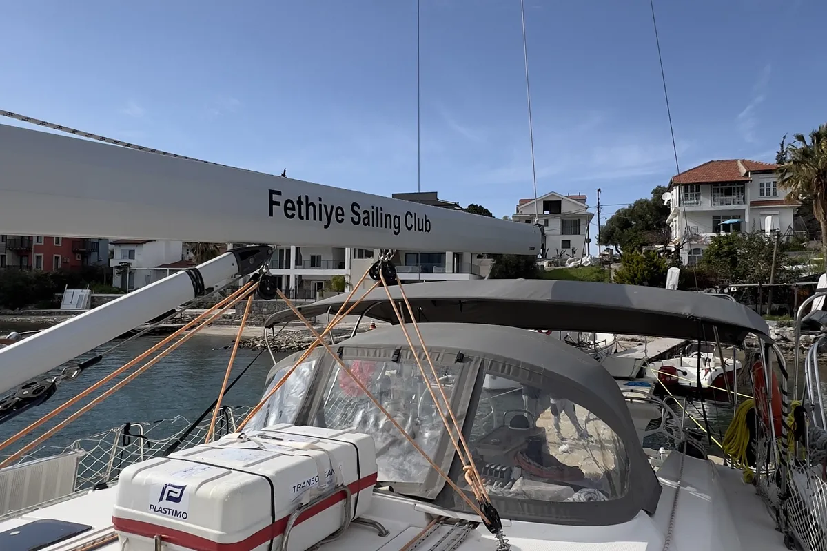 Cabin on Marlin, a Bavaria Cruiser 46 Style sailboat at Fethiye, Turkey