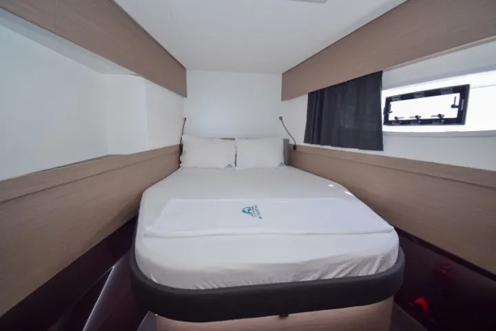 Cabin on MILLY 2, a Fountaine Pajot Elba 45 catamaran at Marmaris, Turkey