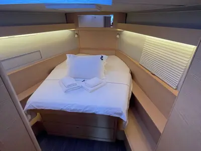Cabin on NEXUS , a Dufour 430 sailboat at Marmaris, Turkey