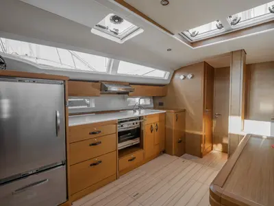 Galley of Erica, a Jeanneau 54 sailboat at Lavrion, Greece