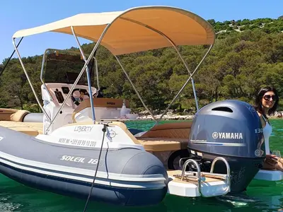 Exterior view of Liberty, a Salpa Soleil 18 RIB at Jezera, Croatia