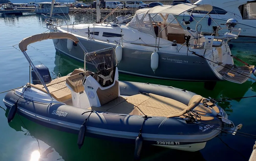 Exterior view of Liberty, a Salpa Soleil 18 RIB at Jezera, Croatia