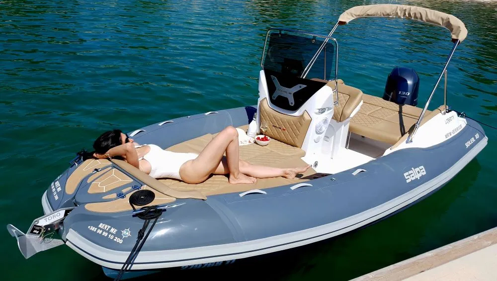 Deck of Liberty, a Salpa Soleil 18 RIB at Jezera, Croatia