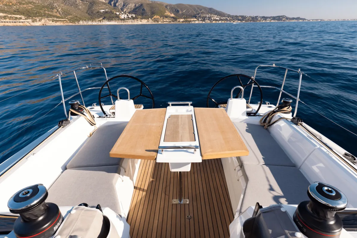 Cockpit of Beneteau Oceanis 34.1, a sailboat at Dubrovnik, Croatia