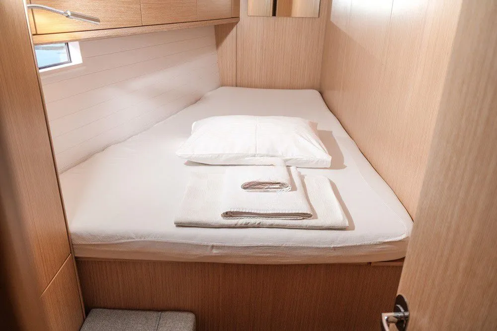 Cabin on Nautilus One, a Bavaria Cruiser 46 sailboat at Fethiye, Turkey