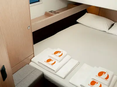 Cabin on Nautilus One, a Bavaria Cruiser 46 sailboat at Fethiye, Turkey