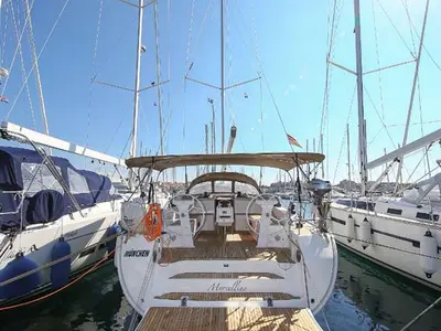 Cockpit of Marcellino, a Bavaria Cruiser 51 sailboat at Jezera, Croatia