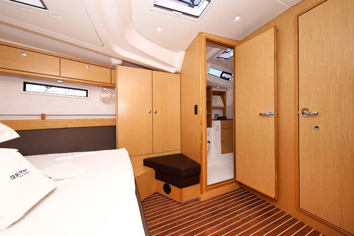 Cabin on Marcellino, a Bavaria Cruiser 51 sailboat at Jezera, Croatia
