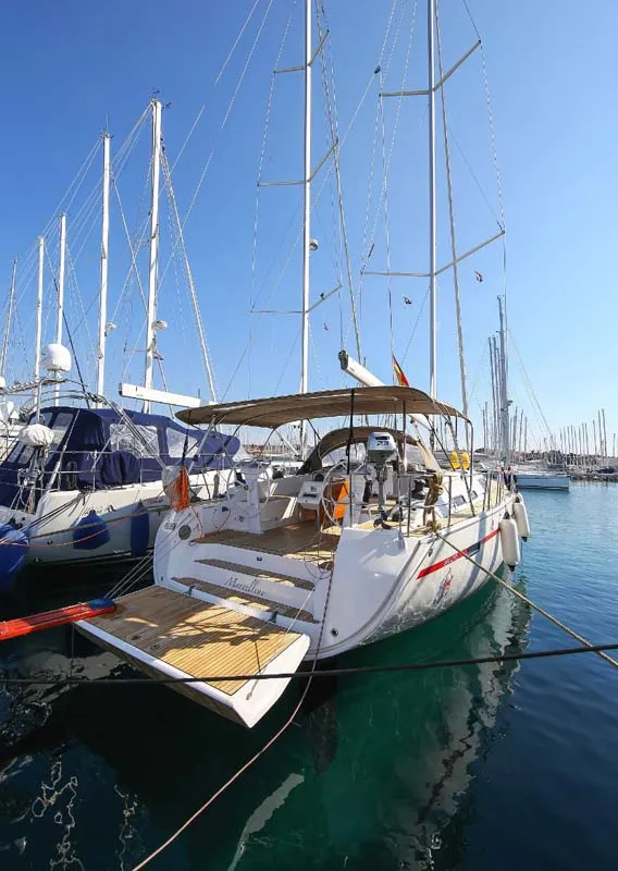 Cockpit of Marcellino, a Bavaria Cruiser 51 sailboat at Jezera, Croatia