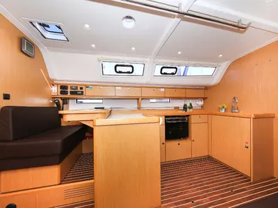 Galley of Marcellino, a Bavaria Cruiser 51 sailboat at Jezera, Croatia
