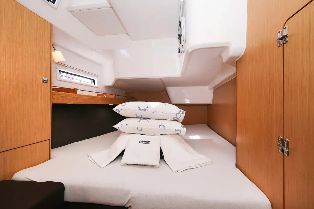 Cabin on Marcellino, a Bavaria Cruiser 51 sailboat at Jezera, Croatia