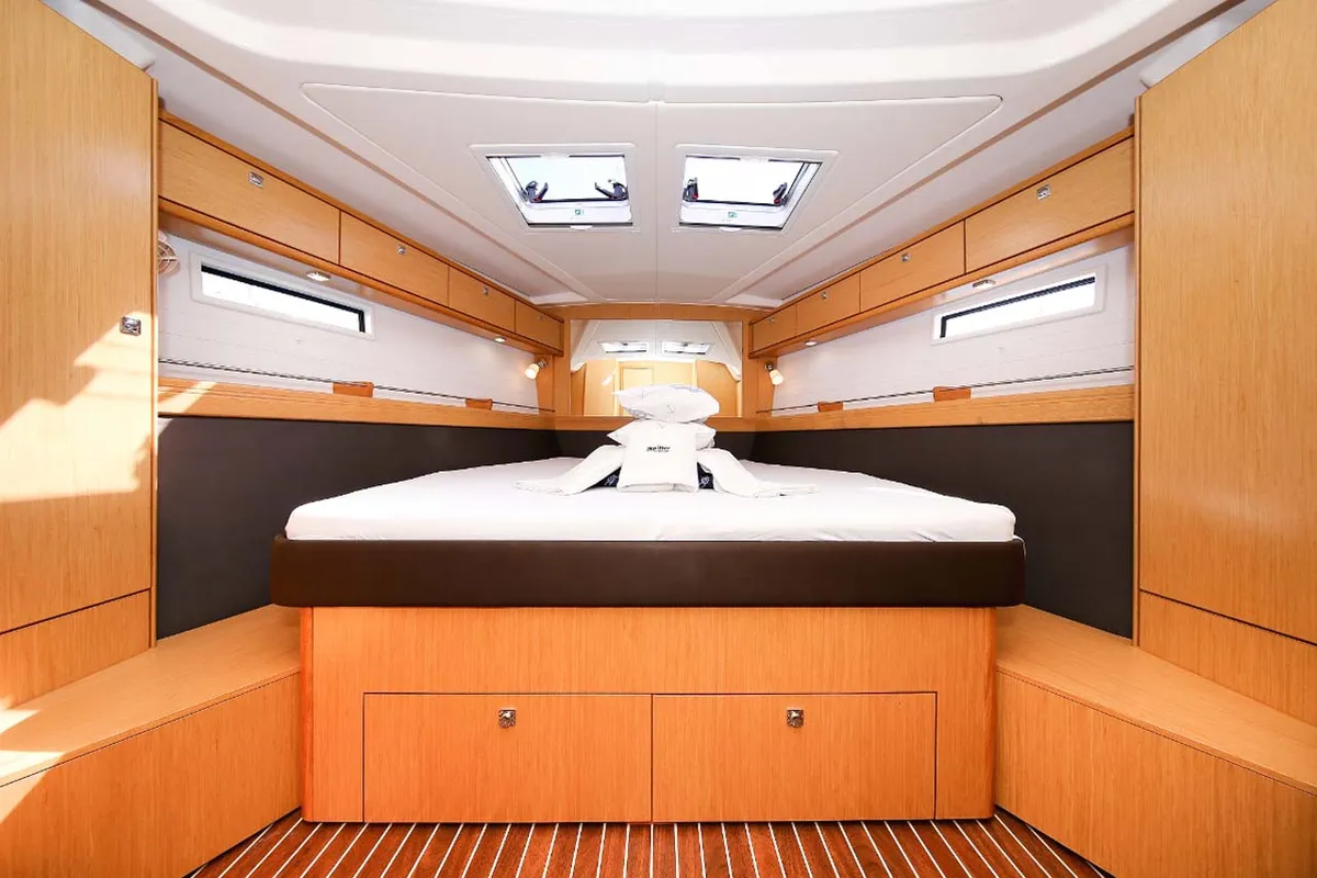 Cabin on Marcellino, a Bavaria Cruiser 51 sailboat at Jezera, Croatia