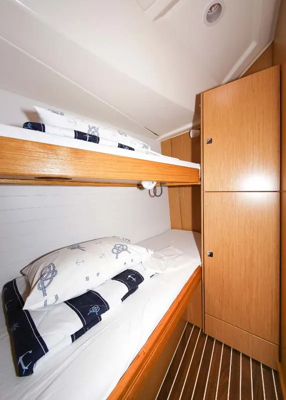 Cabin on Marcellino, a Bavaria Cruiser 51 sailboat at Jezera, Croatia