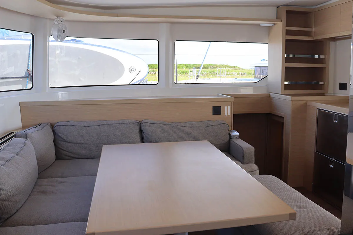 Salon of  Happy Fluke, a Lagoon 46 catamaran at Road Town, British Virgin Islands