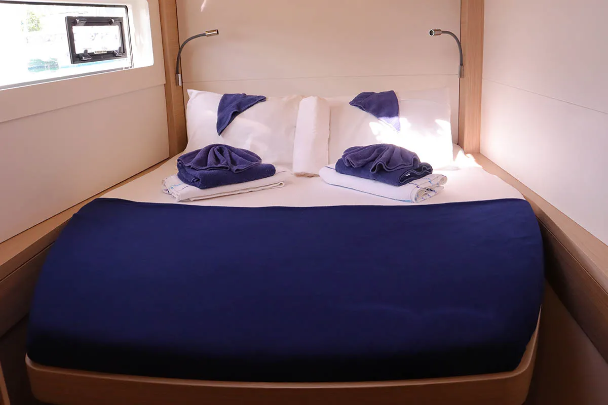 Cabin on  Happy Fluke, a Lagoon 46 catamaran at Road Town, British Virgin Islands