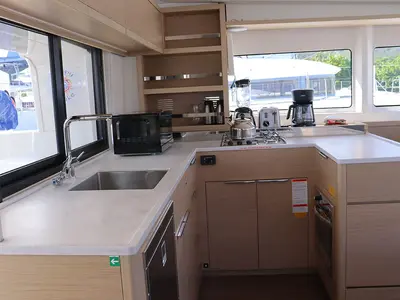 Galley of Happy Fluke, a Lagoon 46 catamaran at Road Town, British Virgin Islands