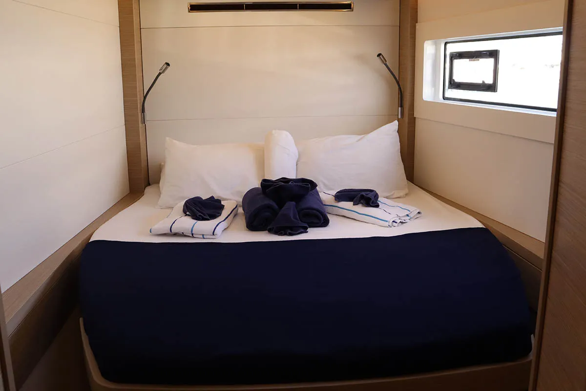 Cabin on  Happy Fluke, a Lagoon 46 catamaran at Road Town, British Virgin Islands