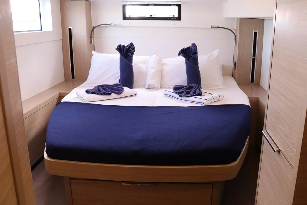 Cabin on Happy Fluke, a Lagoon 46 catamaran at Road Town, British Virgin Islands