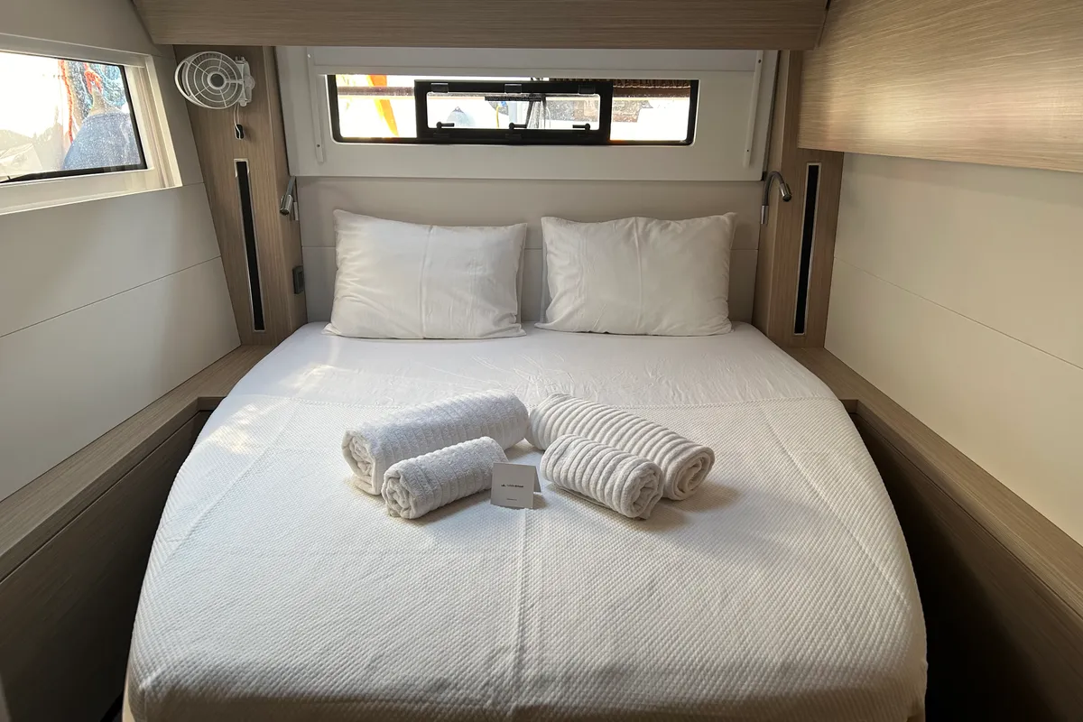 Cabin on Libre, a Lagoon 51 catamaran at Fethiye, Turkey