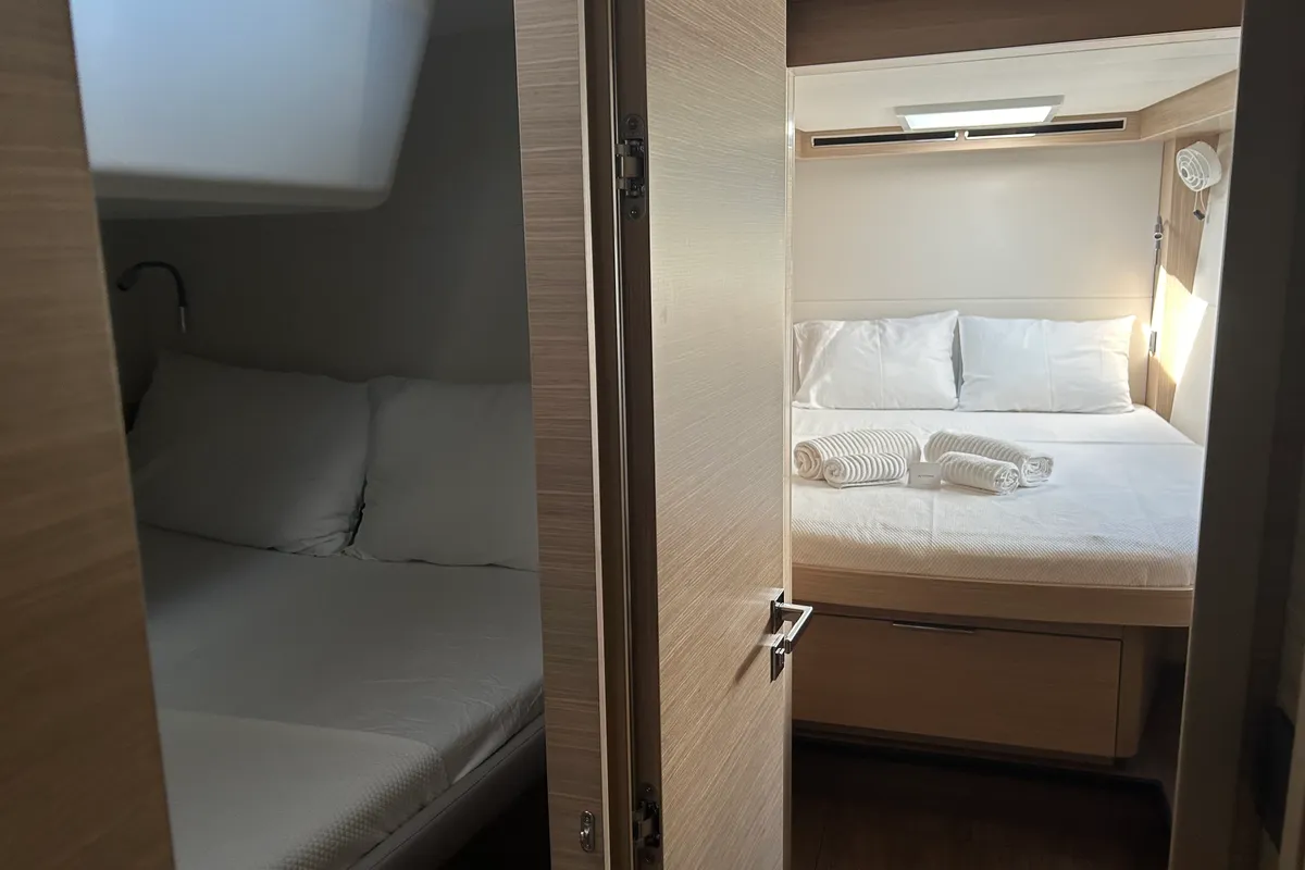 Cabin on Libre, a Lagoon 51 catamaran at Fethiye, Turkey