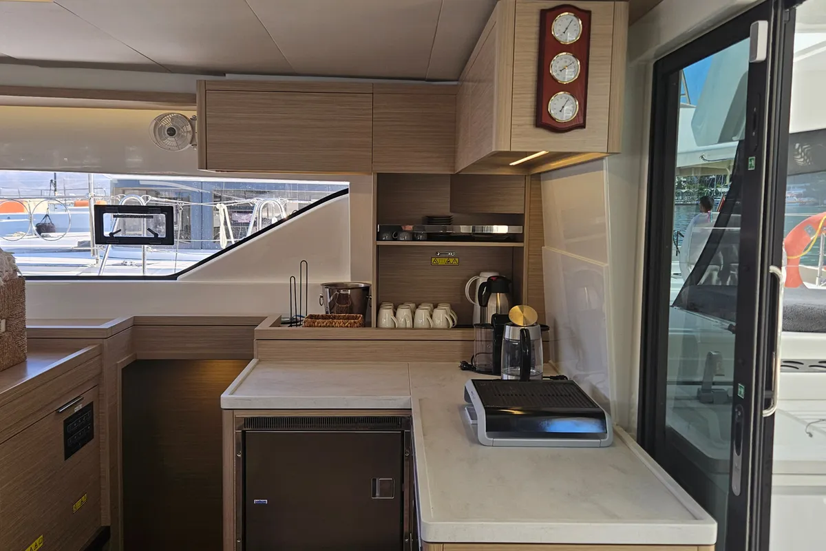 Galley of Libre, a Lagoon 51 catamaran at Fethiye, Turkey