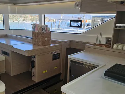 Galley of Libre, a Lagoon 51 catamaran at Fethiye, Turkey