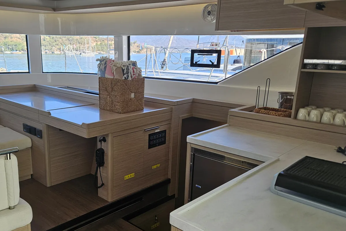 Galley of Libre, a Lagoon 51 catamaran at Fethiye, Turkey
