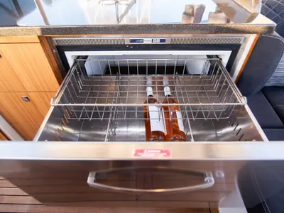 Galley of 7 Happy Days, a Marex 360 Cabriolet Cruiser motor yacht at Grad Šibenik, Croatia