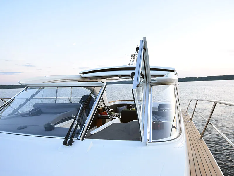 Exterior view of 7 Happy Days, a Marex 360 Cabriolet Cruiser motor yacht at Grad Šibenik, Croatia