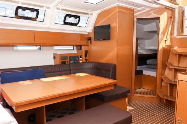 Salon of Gracia, a Bavaria Cruiser 46 sailboat at Grad Pula, Croatia