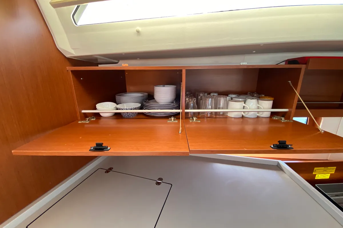 Galley of No Stress, a Beneteau Oceanis 46.1 sailboat at Ibiza, Spain