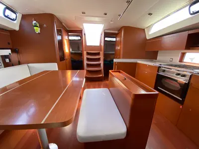 Salon of No Stress, a Beneteau Oceanis 46.1 sailboat at Ibiza, Spain