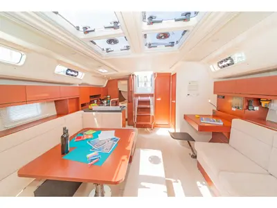 Salon of Euphoria, a Hanse 458 sailboat at Municipal Unit of Lefkada, Greece
