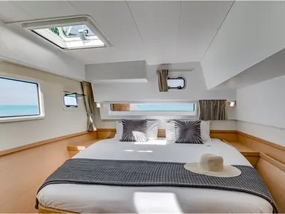 Cabin on Nadia, a Lagoon 42 catamaran at Lefkada, Greece